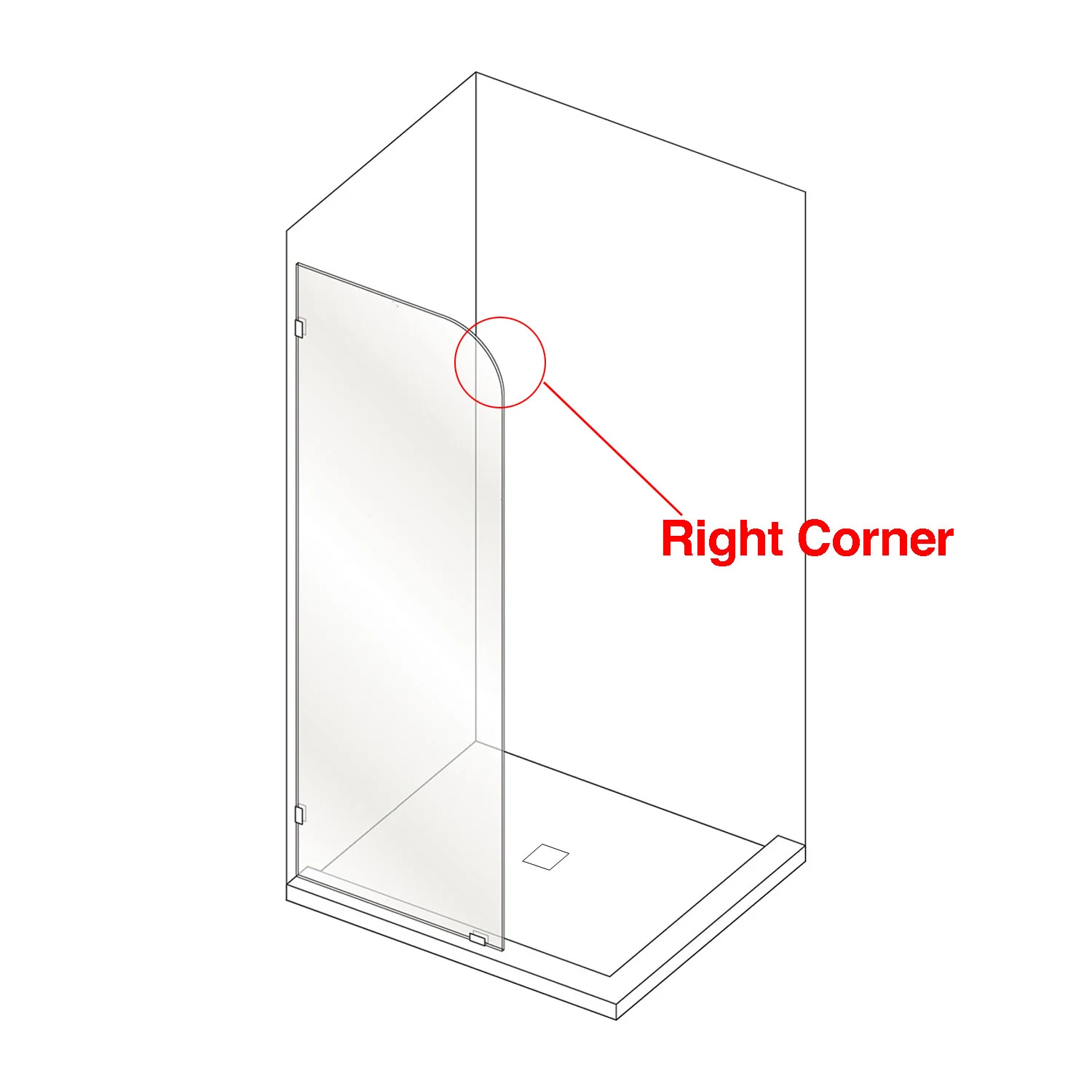 10mm Frameless Curved Fluted Shower Screen Fixed Panel - Image 4