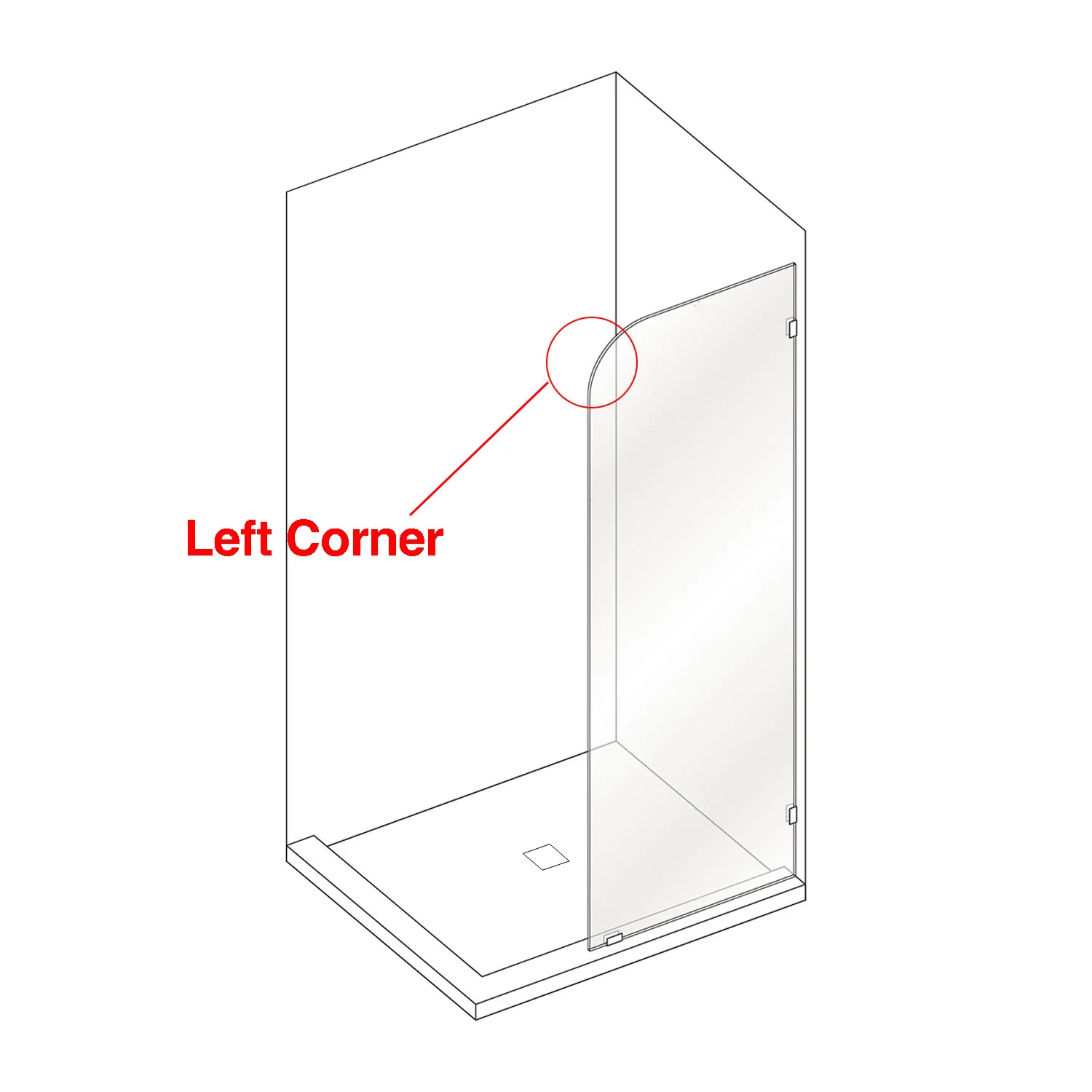 10mm Frameless Curved Fluted Shower Screen Fixed Panel - Image 5