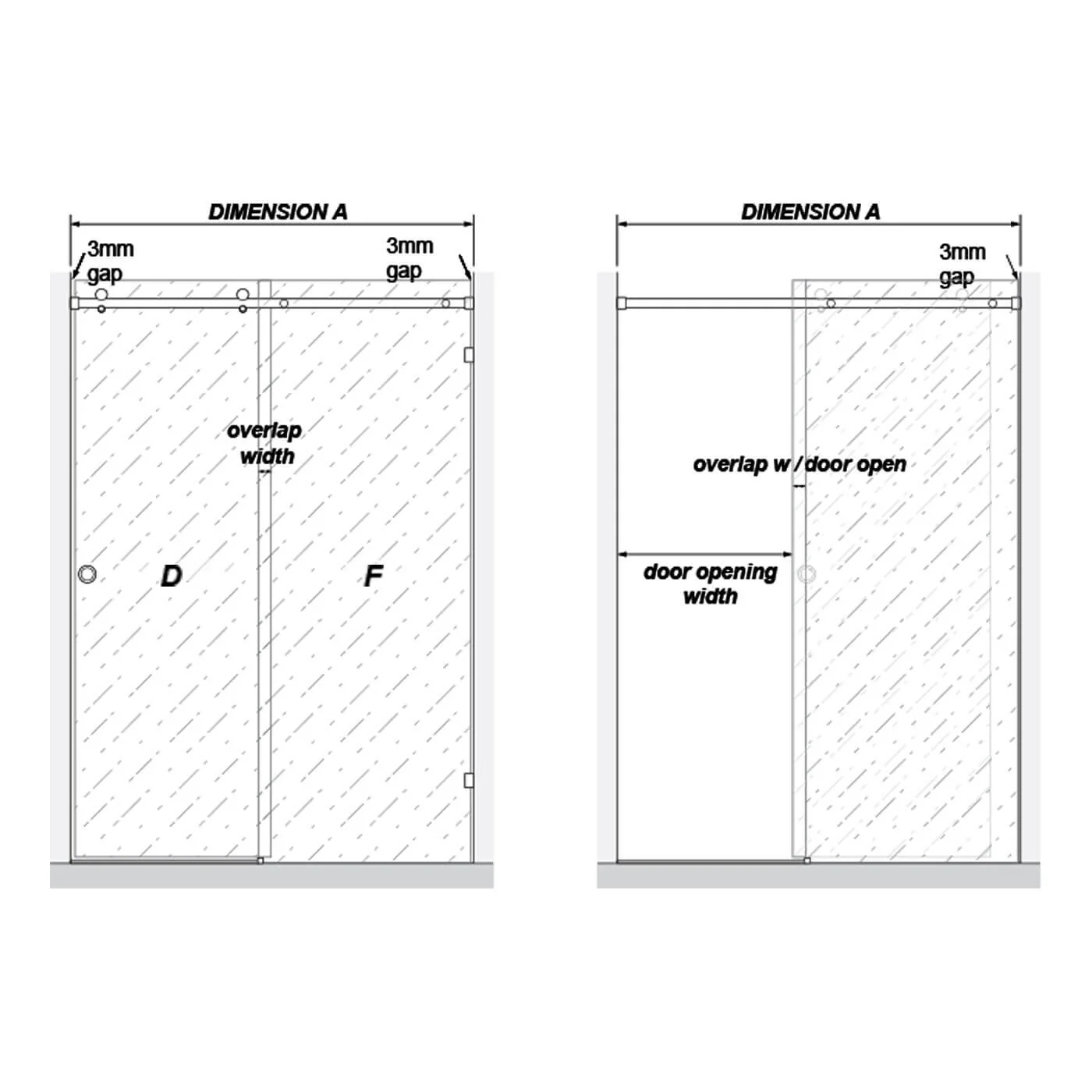 10mm Fully Frameless Sliding Shower Screen Front & 900mm Return - Image 6