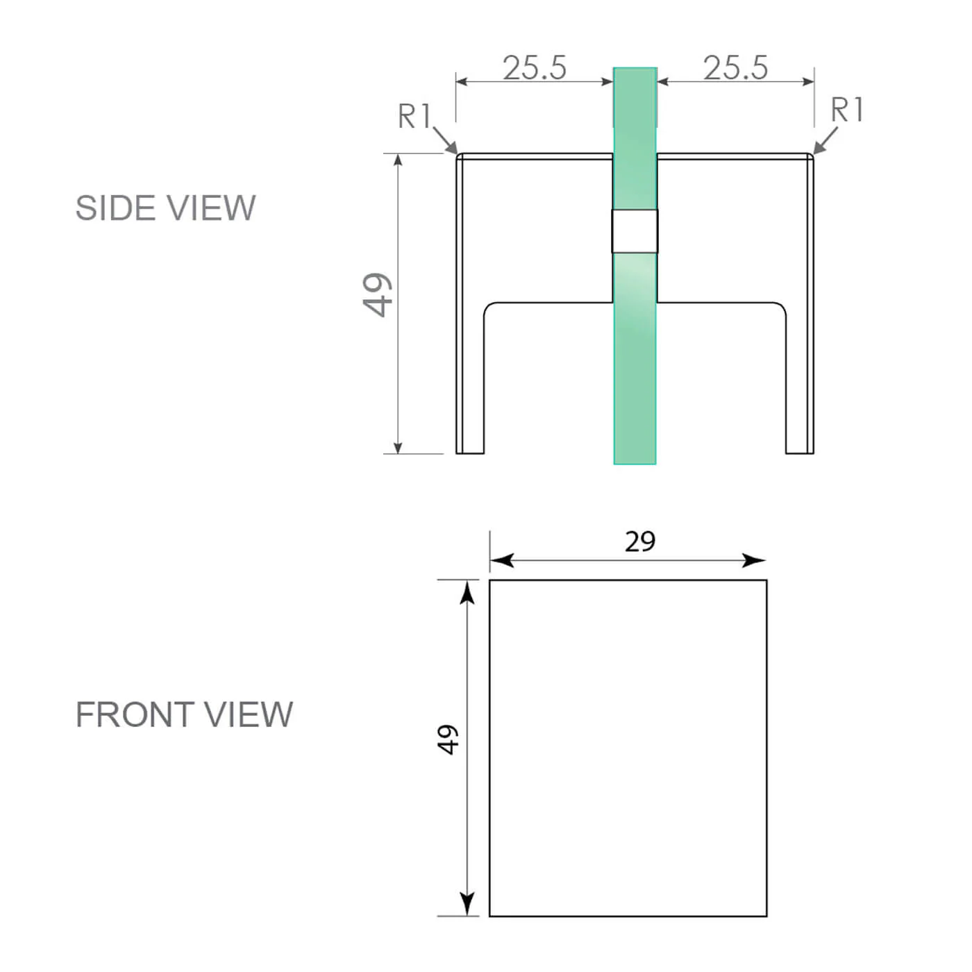 10mm Shower Screen Glass Square Door Lever Handle - Image 10