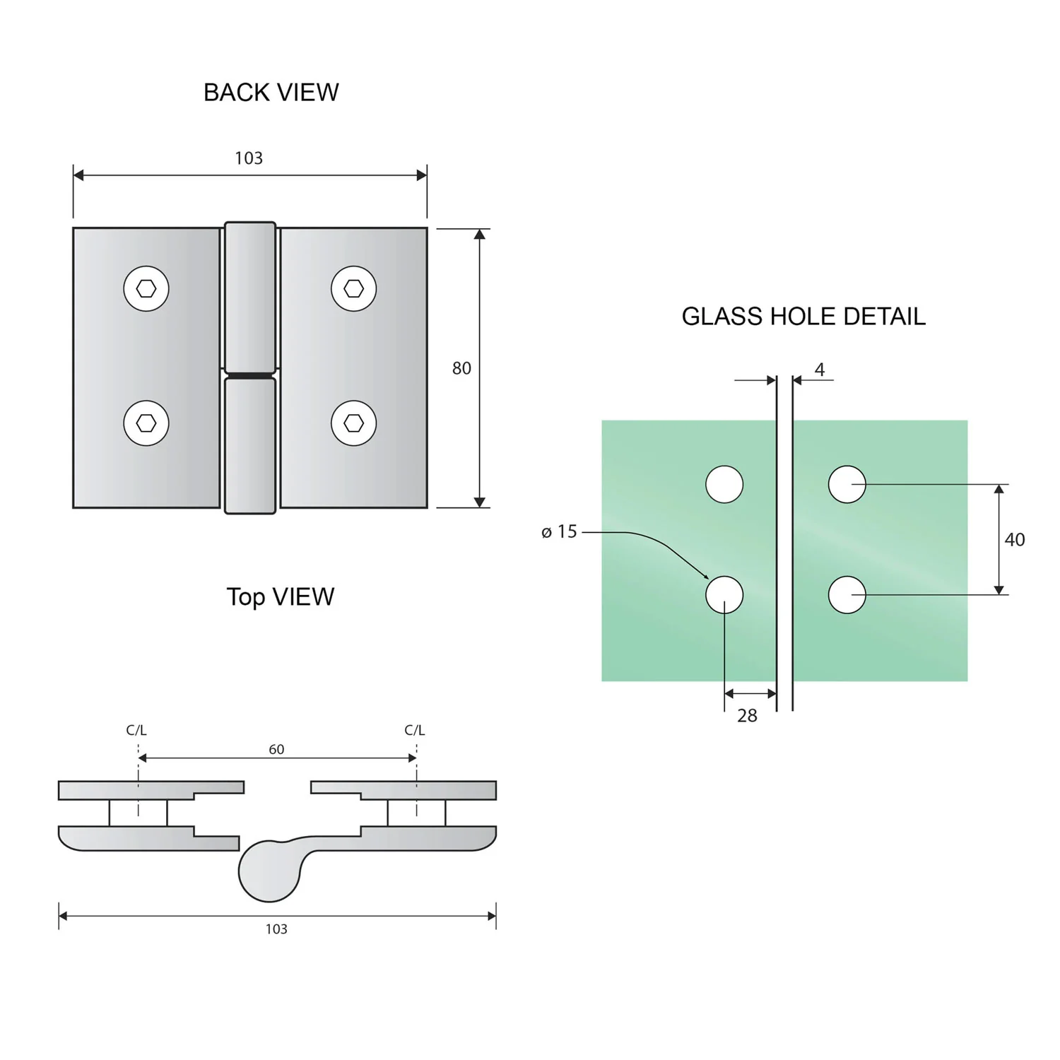 10mm Shower Screen Glass to Glass Bifold Hinge - Image 10