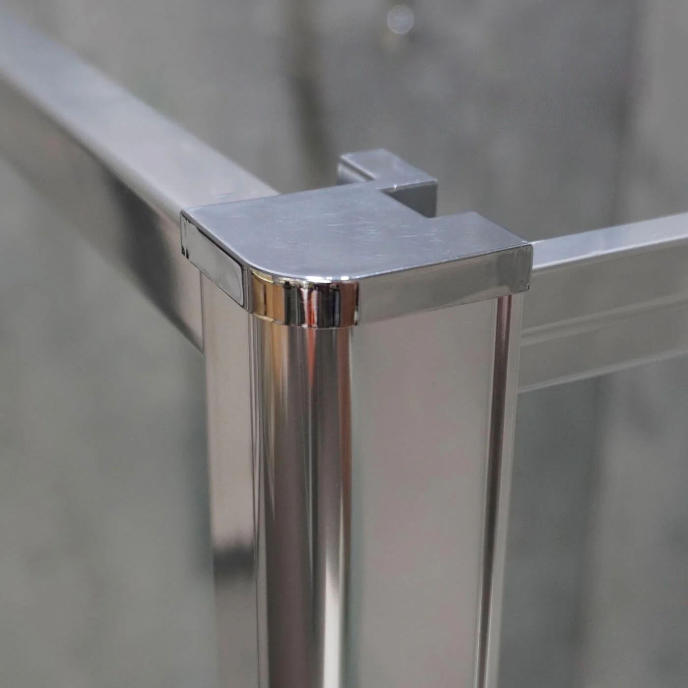 Semi-Frameless 6mm Adjustable 2-Side Shower Screen 1950mm High Chrome - Image 4