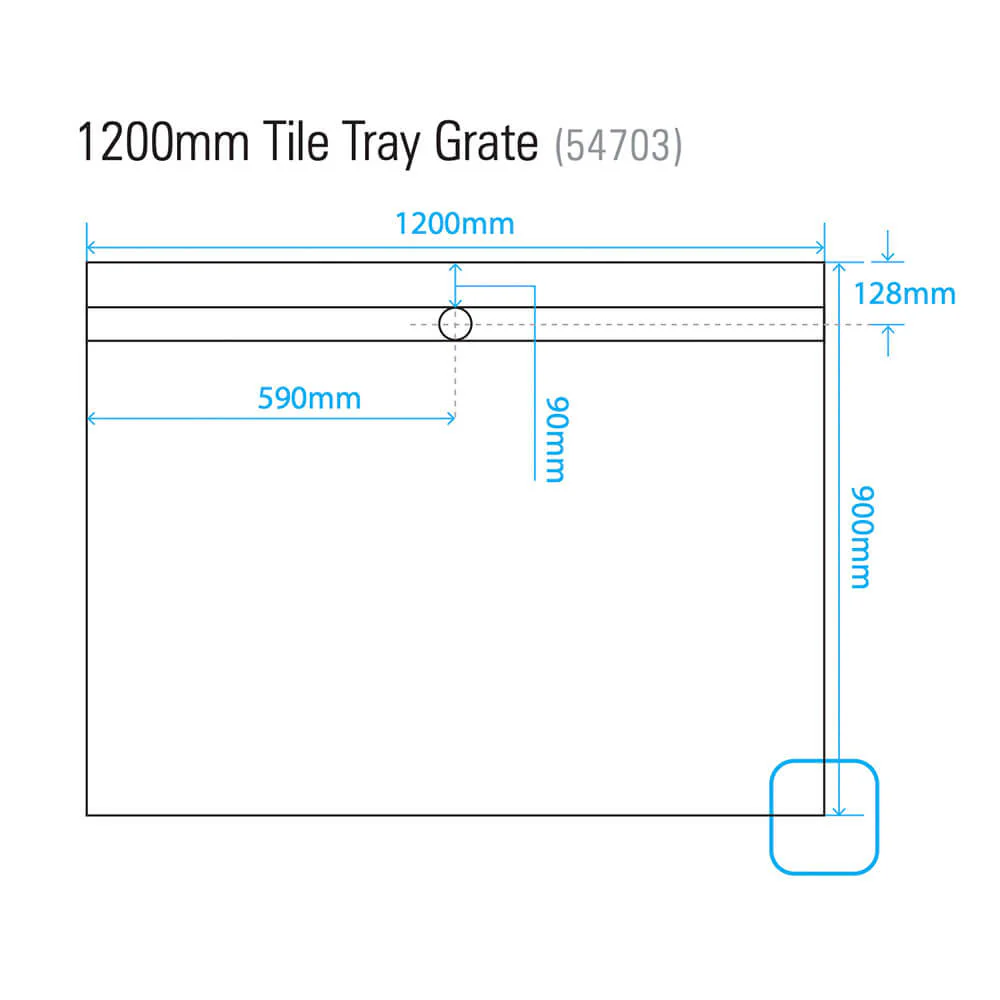 Akril Torbex Tile Over Shower Tray Grate/Outlet 900-1200mm - Image 6