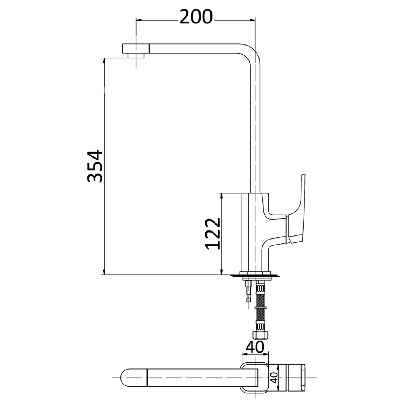 Alice Swivel Square Sink Mixer - Image 4