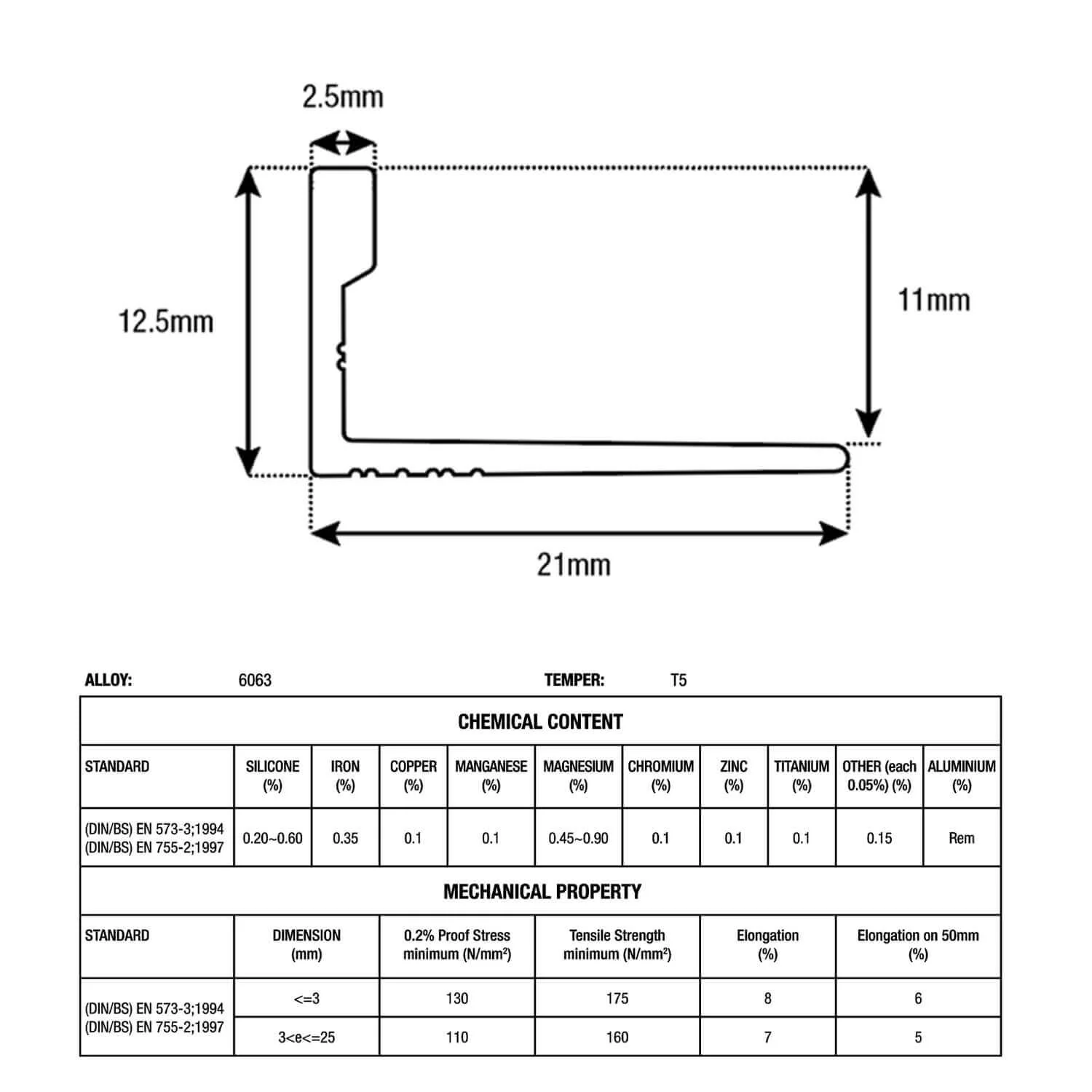 Aluminium L-Shape Tile Trim Angle 3m - Image 9