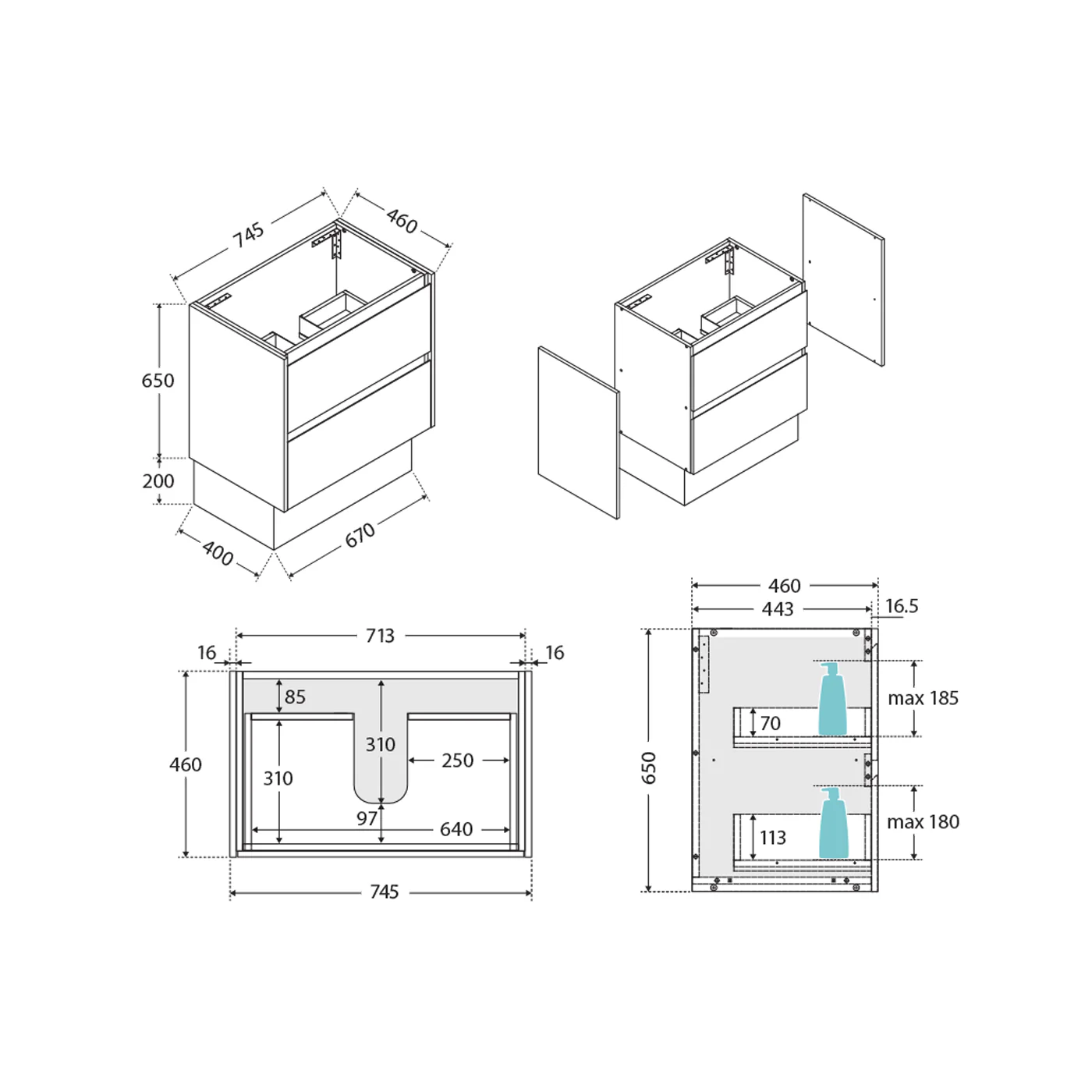 Amato Scandi Oak Floor Mounted Vanity - Image 4