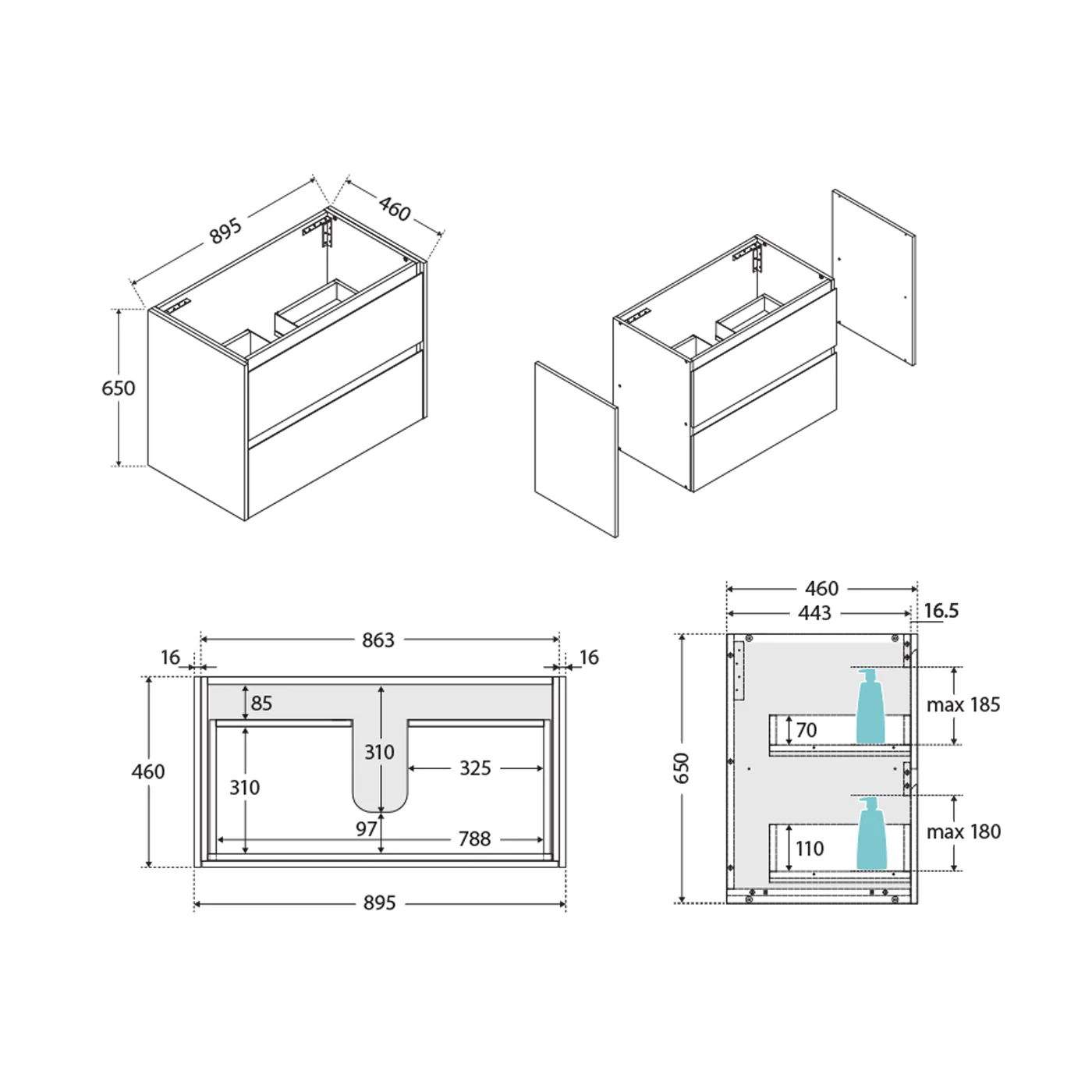 Amato Scandi Oak Wall Hung Vanity - Image 5