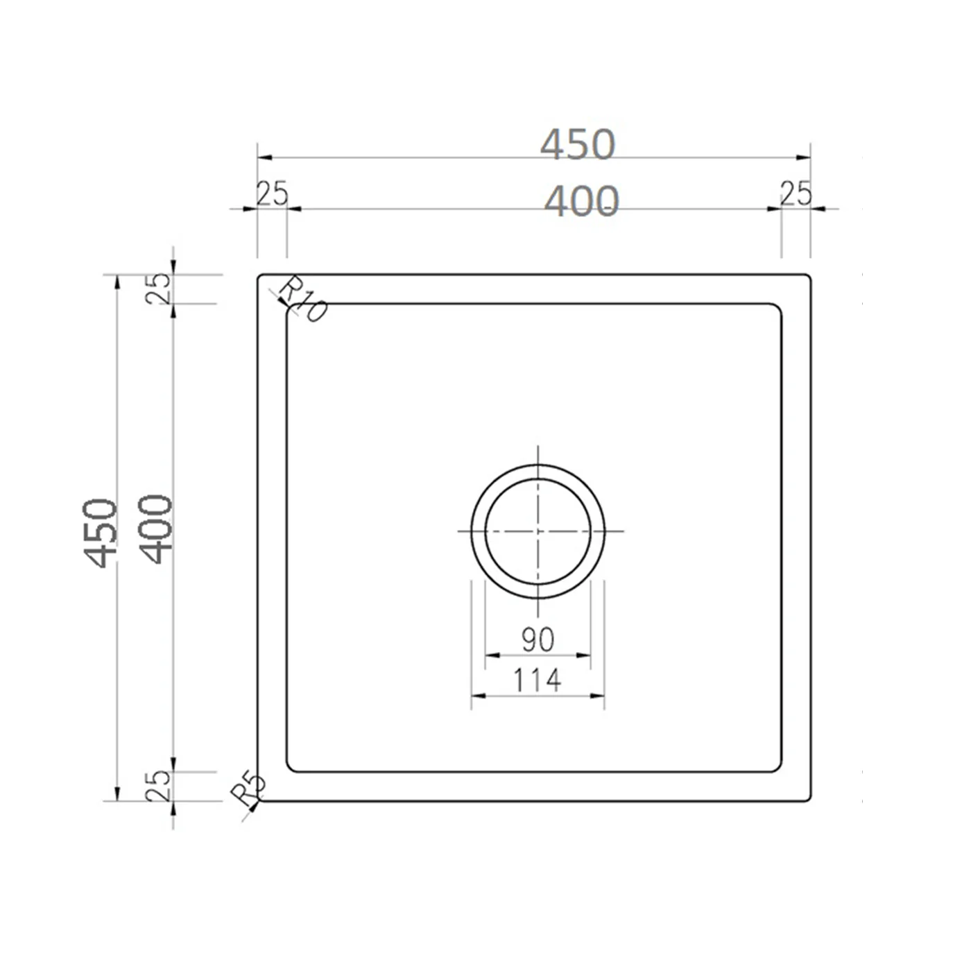 Arcko Granite Single Bowl Sink 450x450x230mm - Image 3