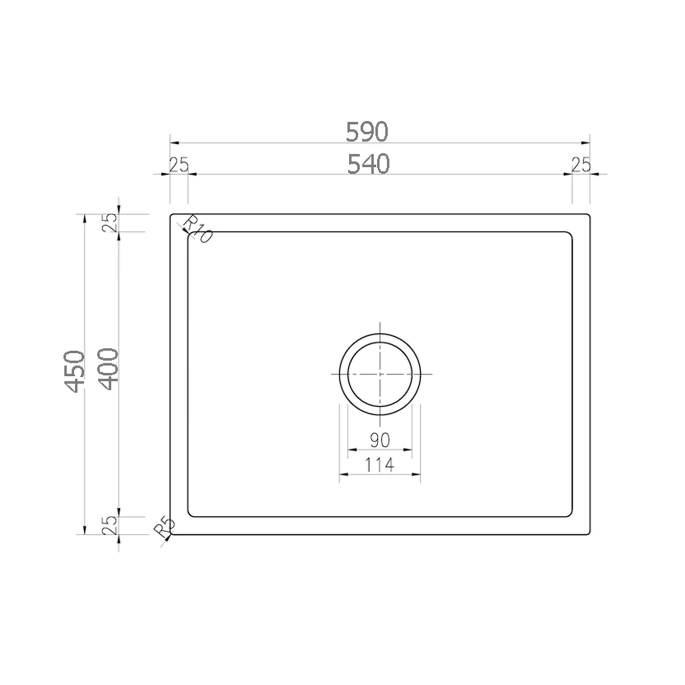 Arcko Granite Single Bowl Sink 590x450x230mm - Image 3