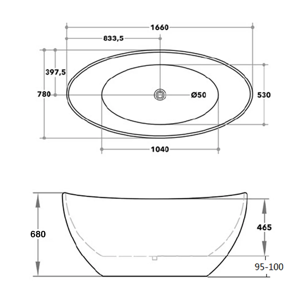 Ash Freestanding Bathtub High Back - Image 5