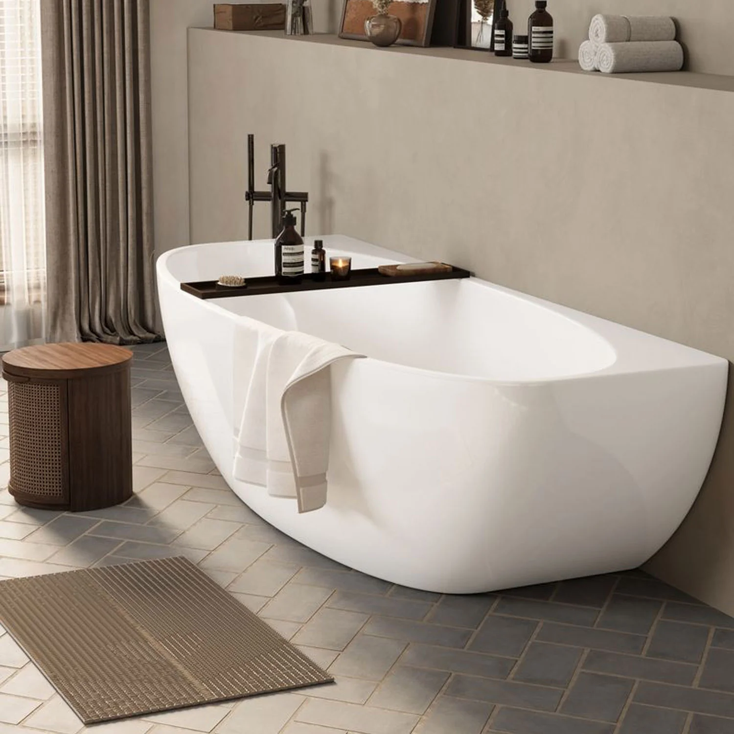 Atlantic Curved Back to Wall Bathtub - Image 7