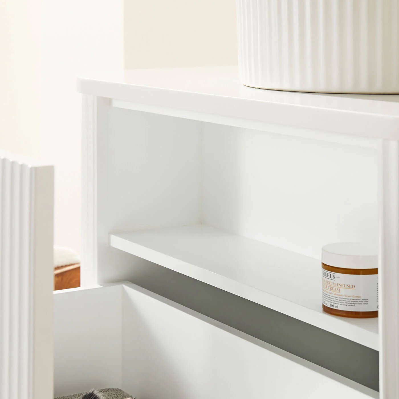 Avalon Fluted Matte White Curved Wall Hung Vanity - Image 6
