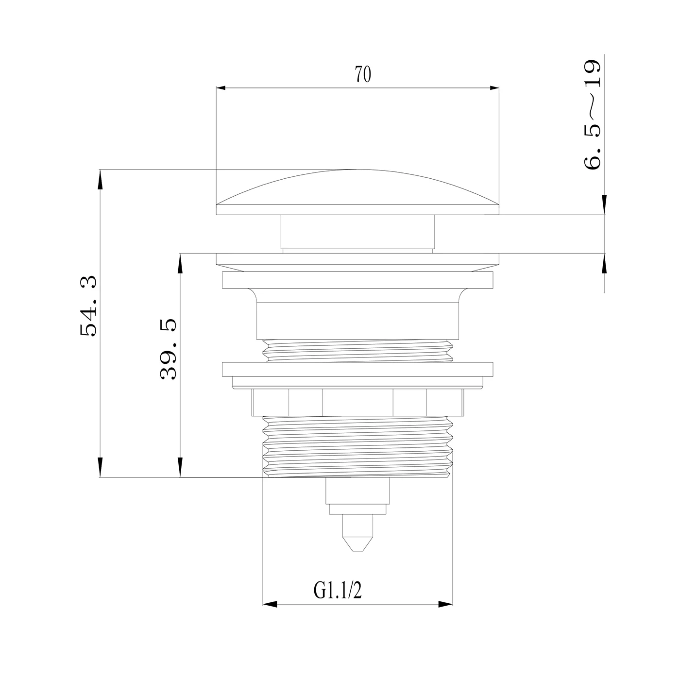 Bathtub Removable Pop-Up Waste 40mm - Image 7