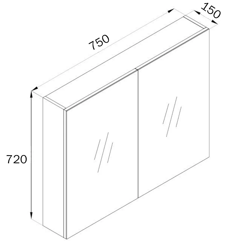 Bella Pencil Edge Mirror Shaving Cabinet - Image 5