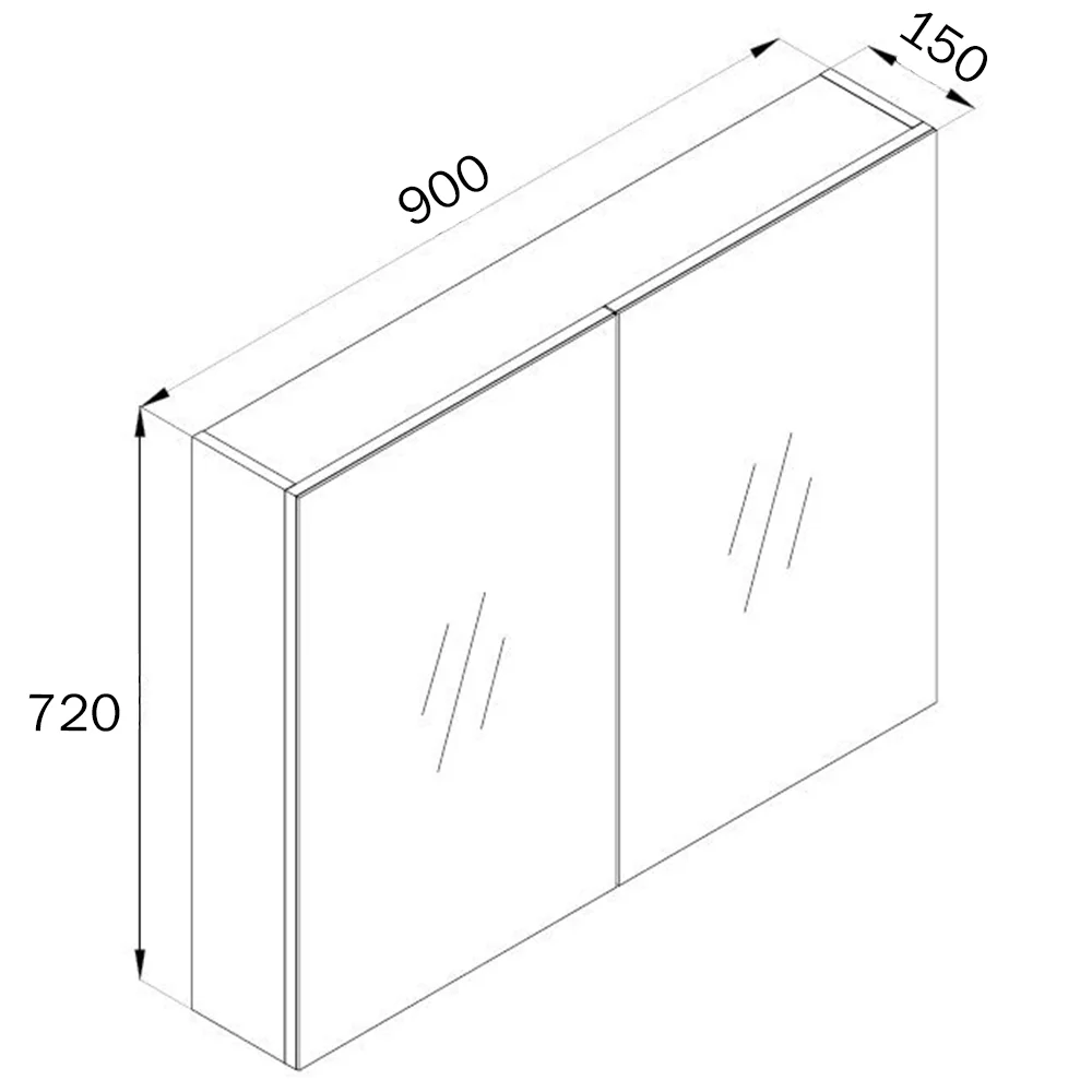 Bella Pencil Edge Mirror Shaving Cabinet - Image 6