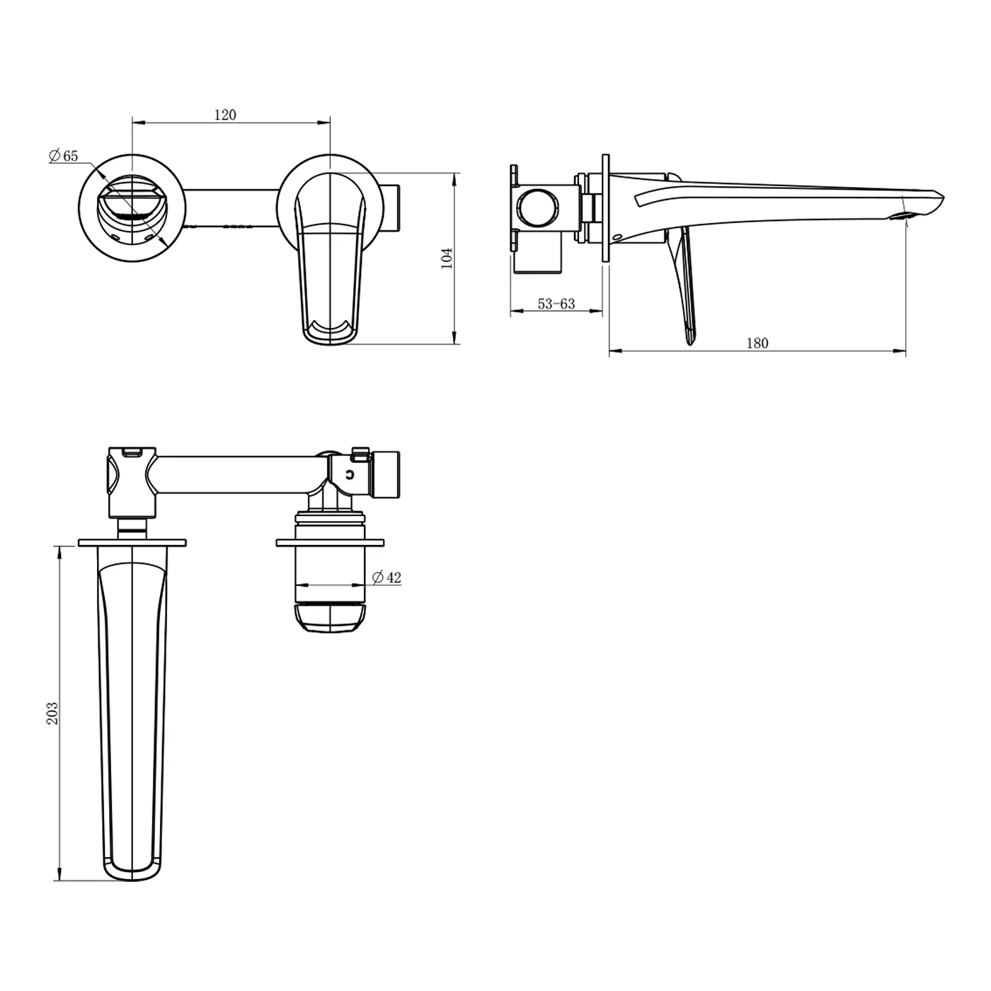 Berlin Round Wall Mixer and Spout Set - Image 7