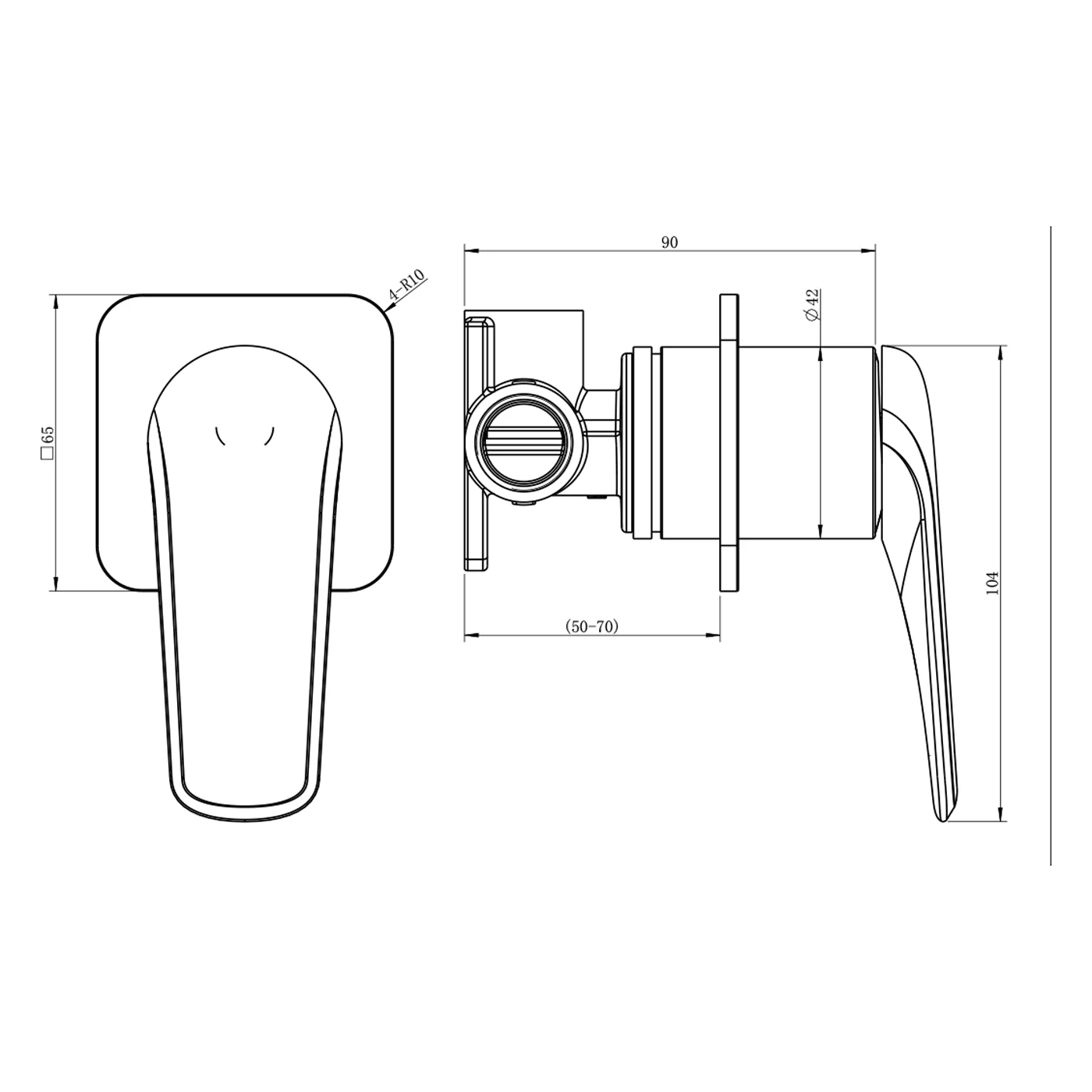 Berlin Square Wall Mixer - Image 7