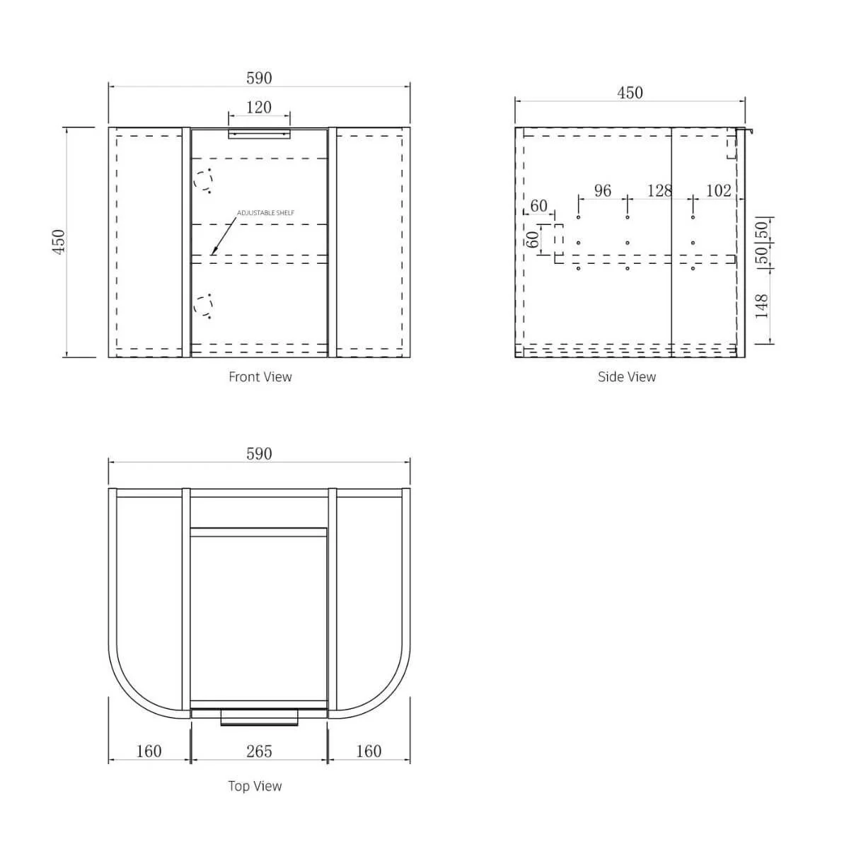 Bondi Black Oak Curved Wall Hung Vanity - Image 8