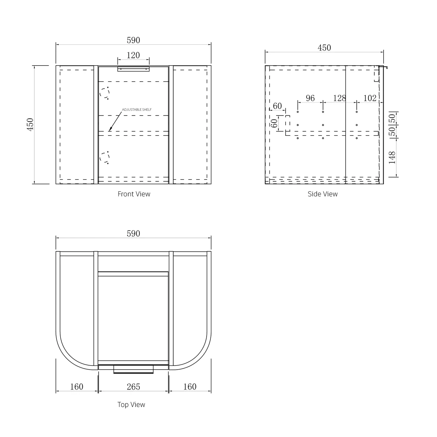 Bondi Fluted Oak Curved Wall Hung Vanity - Image 8