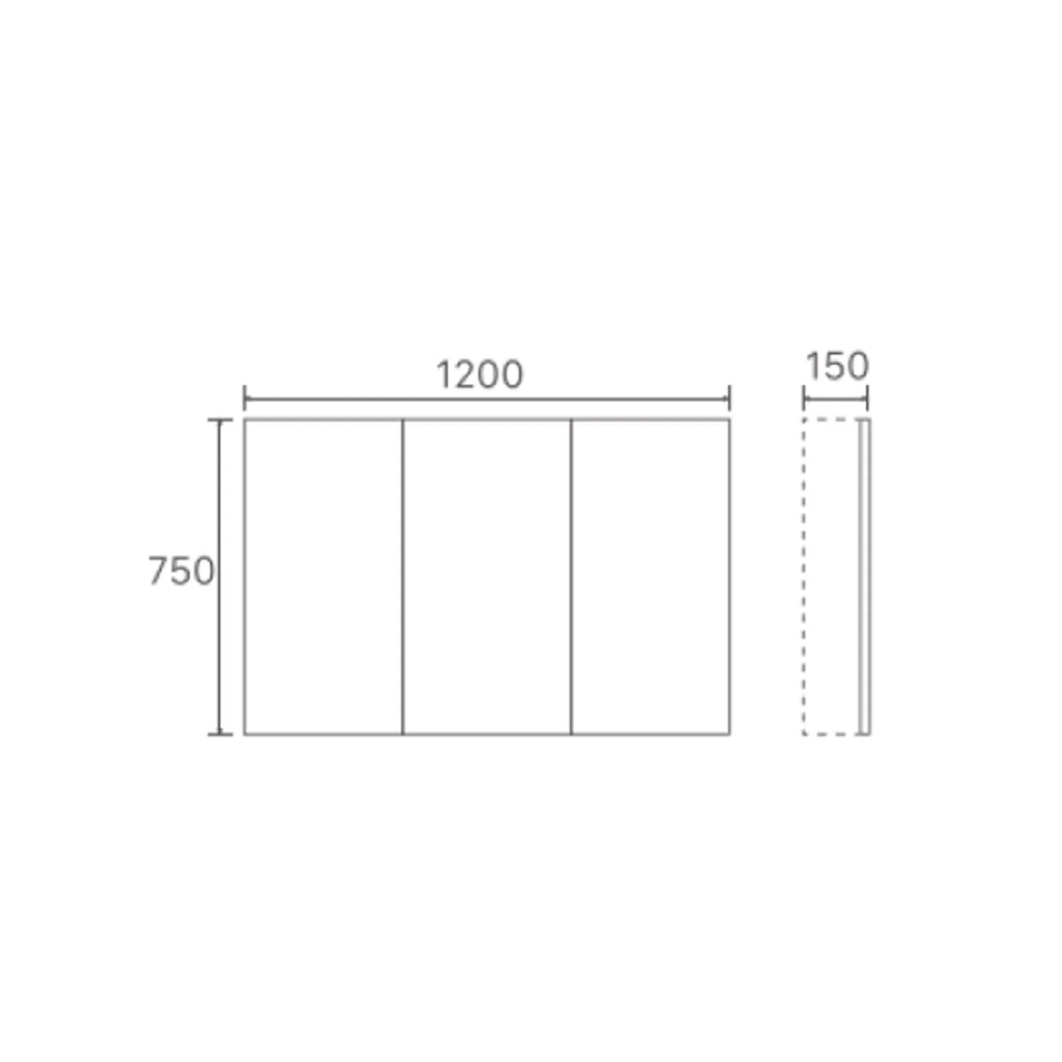 Brighton 3 Door Pencil Edge Mirror Cabinet 1200mm - Image 7