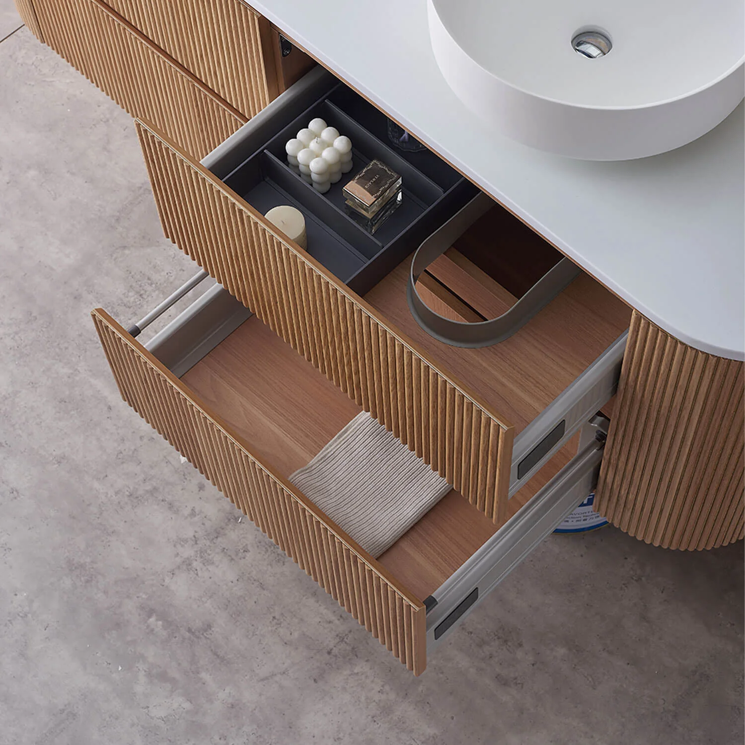 Bristol Curved Fluted Wall Hung Vanity - Image 11