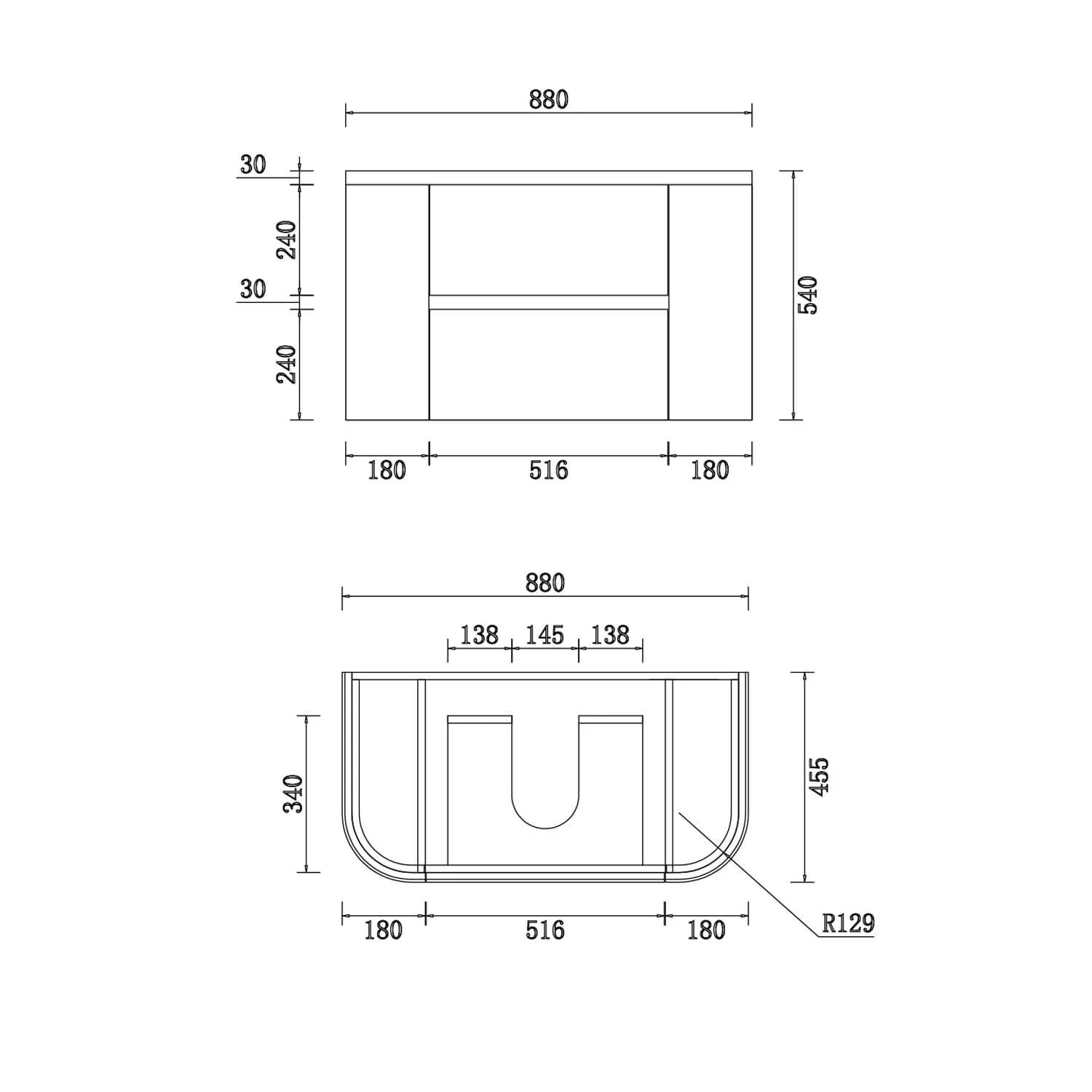 Bristol Curved Fluted Wall Hung Vanity - Image 12
