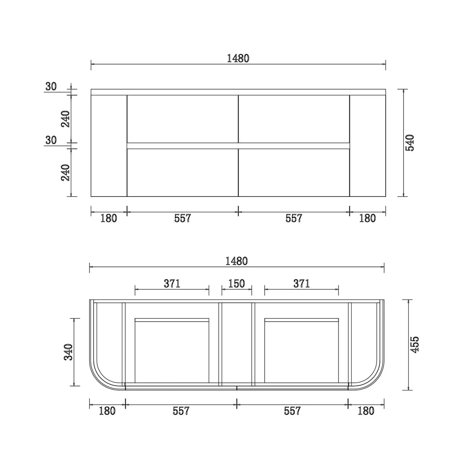 Bristol Curved Fluted Wall Hung Vanity - Image 14