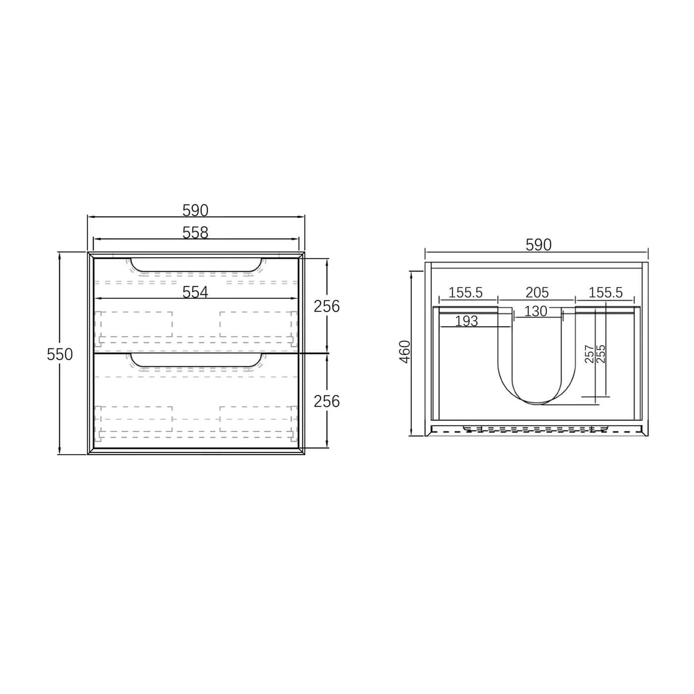 Byron Black Oak Soft Close Wall Hung Vanity - Image 8