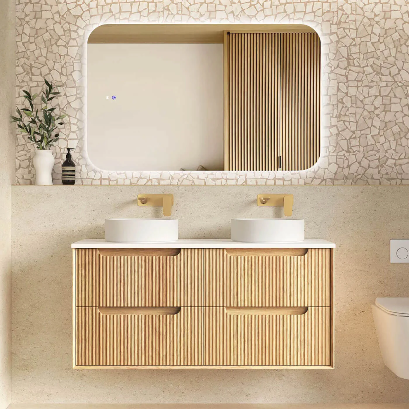 Byron Fluted Oak Wall Hung Vanity