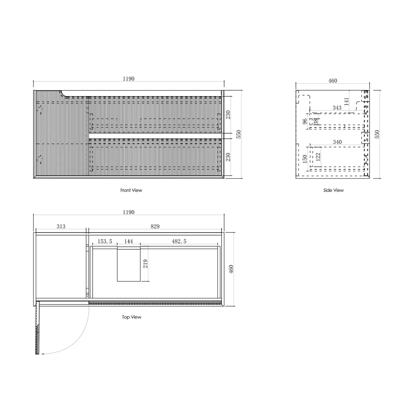 Byron Fluted Oak Wall Hung Vanity - Image 13