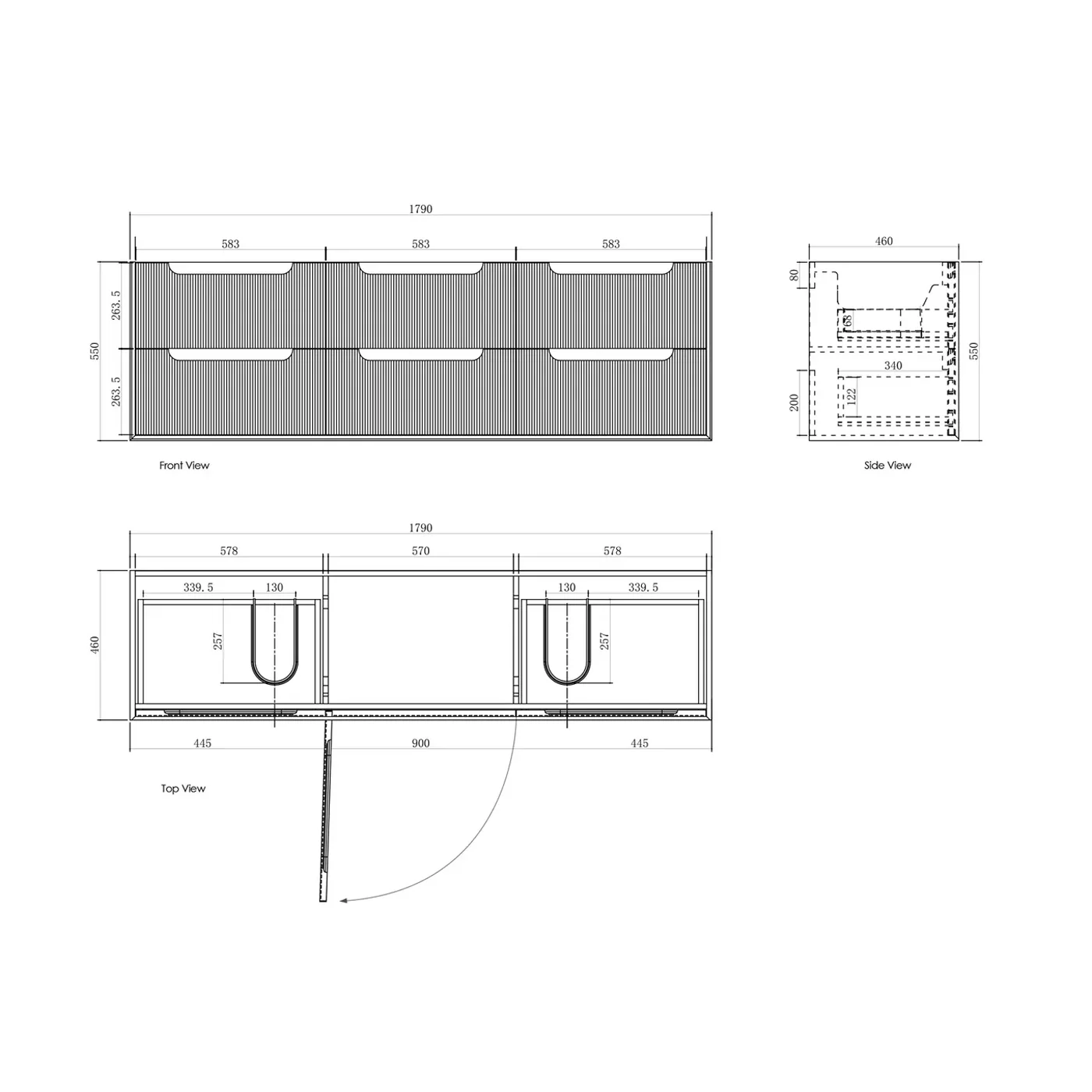 Byron Fluted Oak Wall Hung Vanity - Image 16