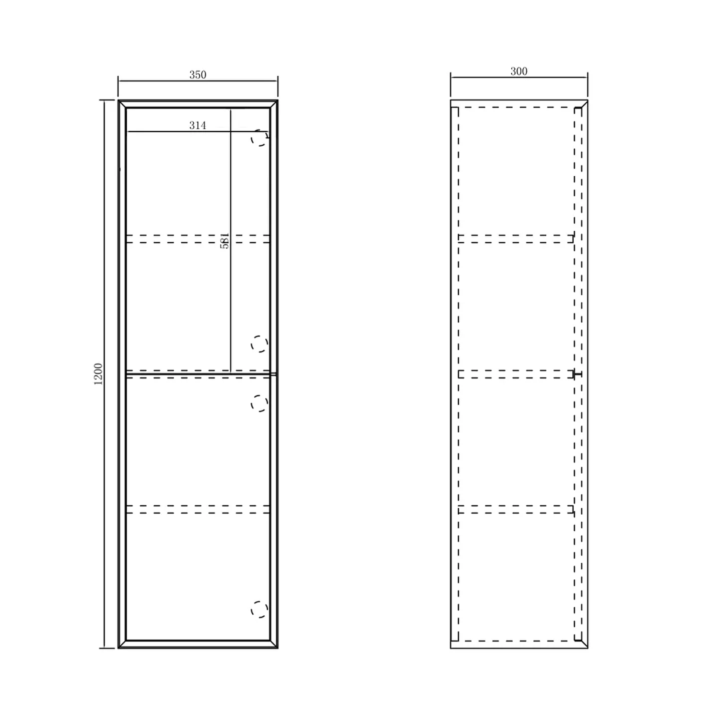 Byron Tall Boy Storage Cabinet 1200mm - Image 3