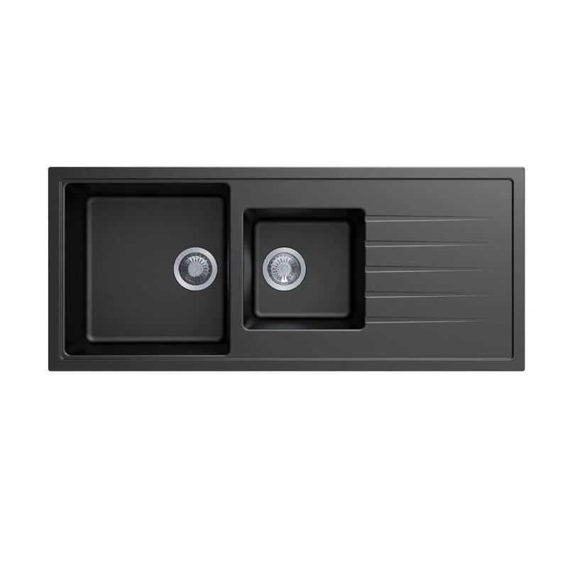 Vivaldi Double Bowl Granite Sink with Drainer 1160x500x205mm - Image 2