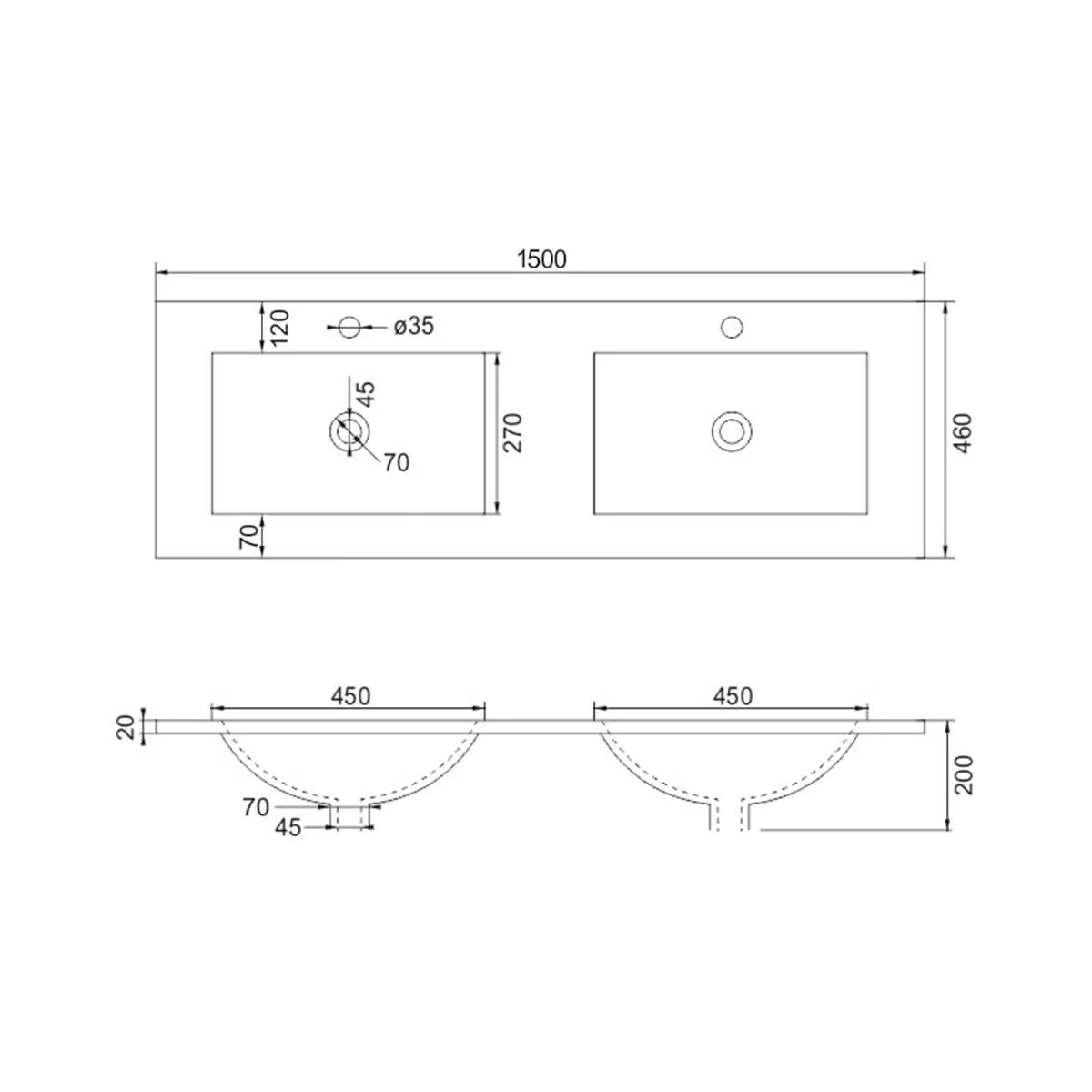 Ceramic Vanity Benchtop 460mm Sink - Image 13