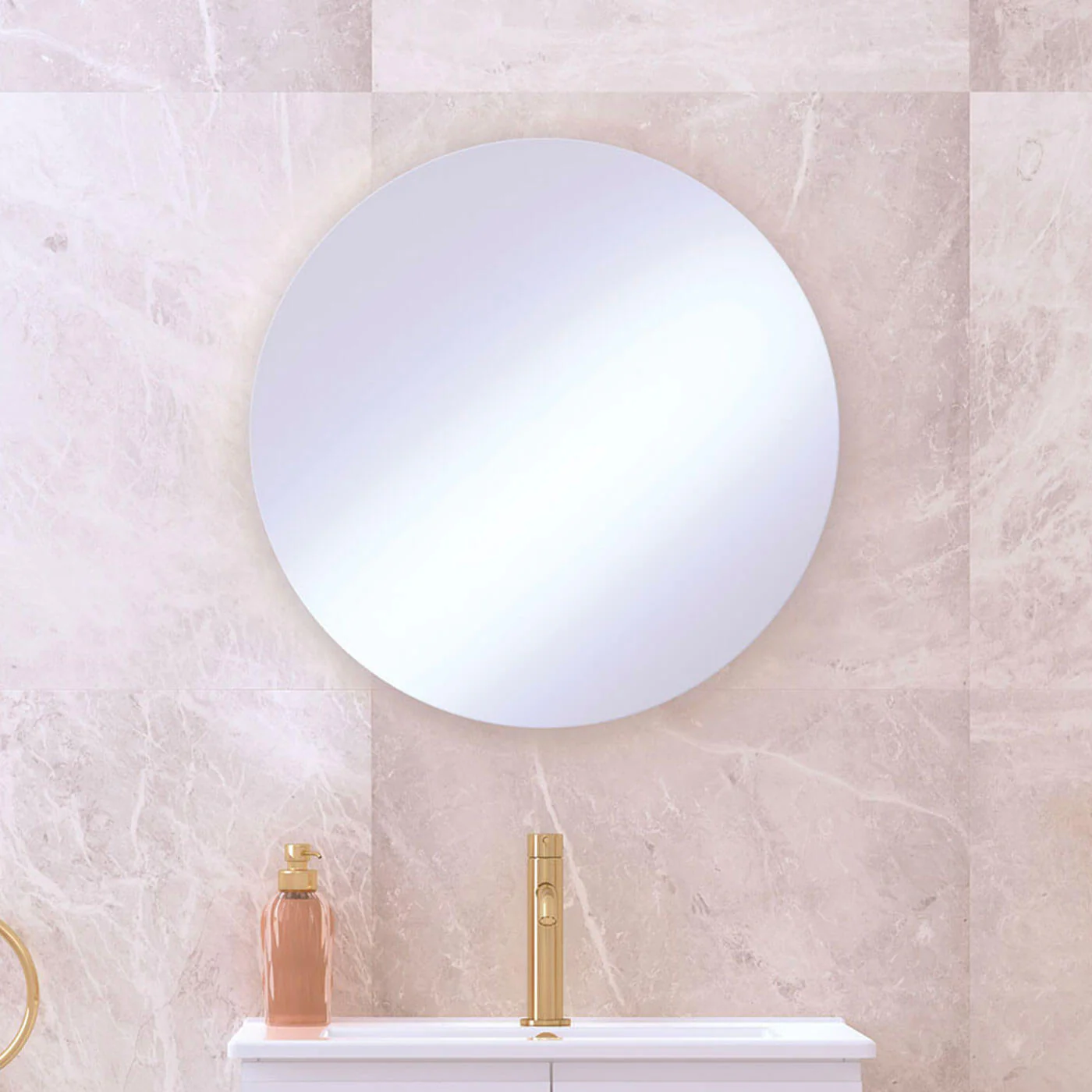 Circle Pencil Edge Round Frameless Mirror - Image 2