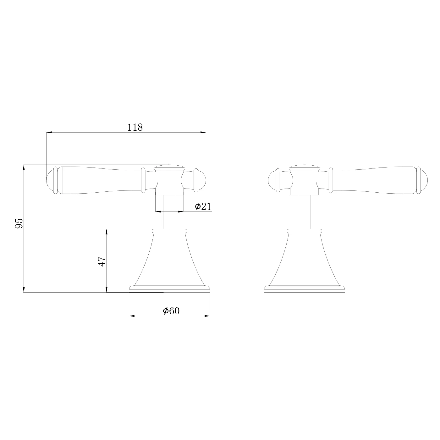 Clasico Brass Handle Assembly Tap - Image 5