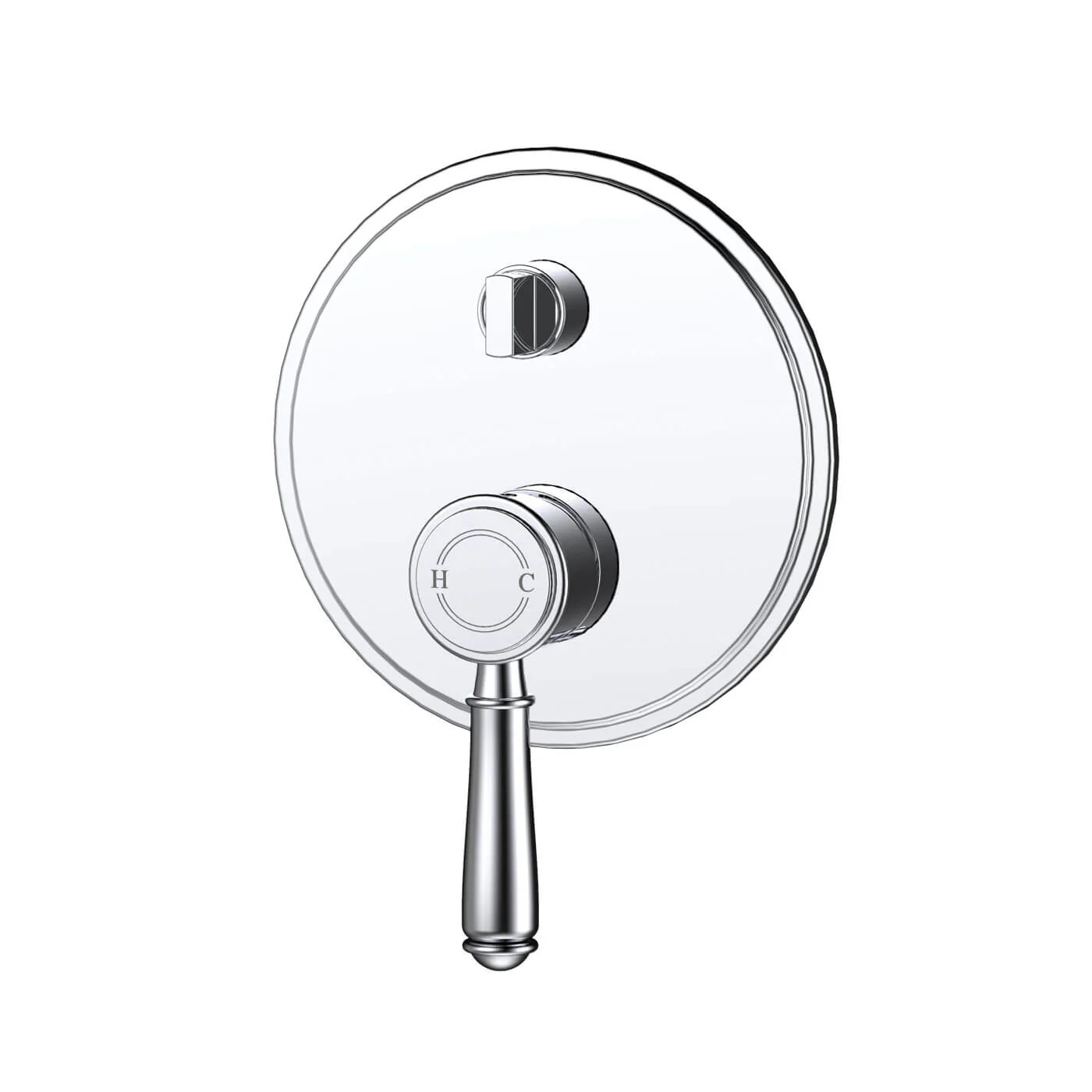 Clasico Diverter Brass Handle Wall Mixer - Image 4