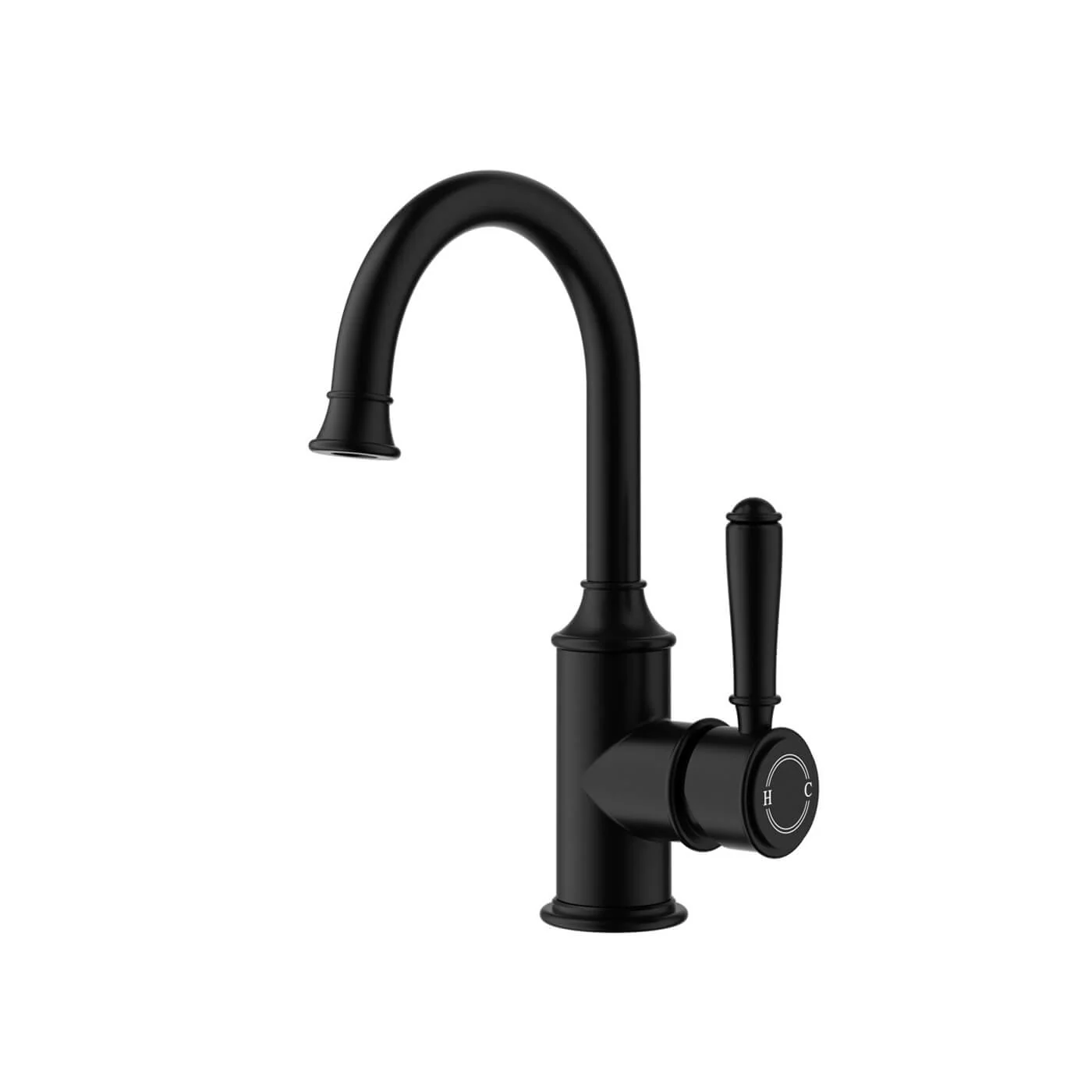 Clasico Gooseneck Brass Handle Basin Mixer - Image 2