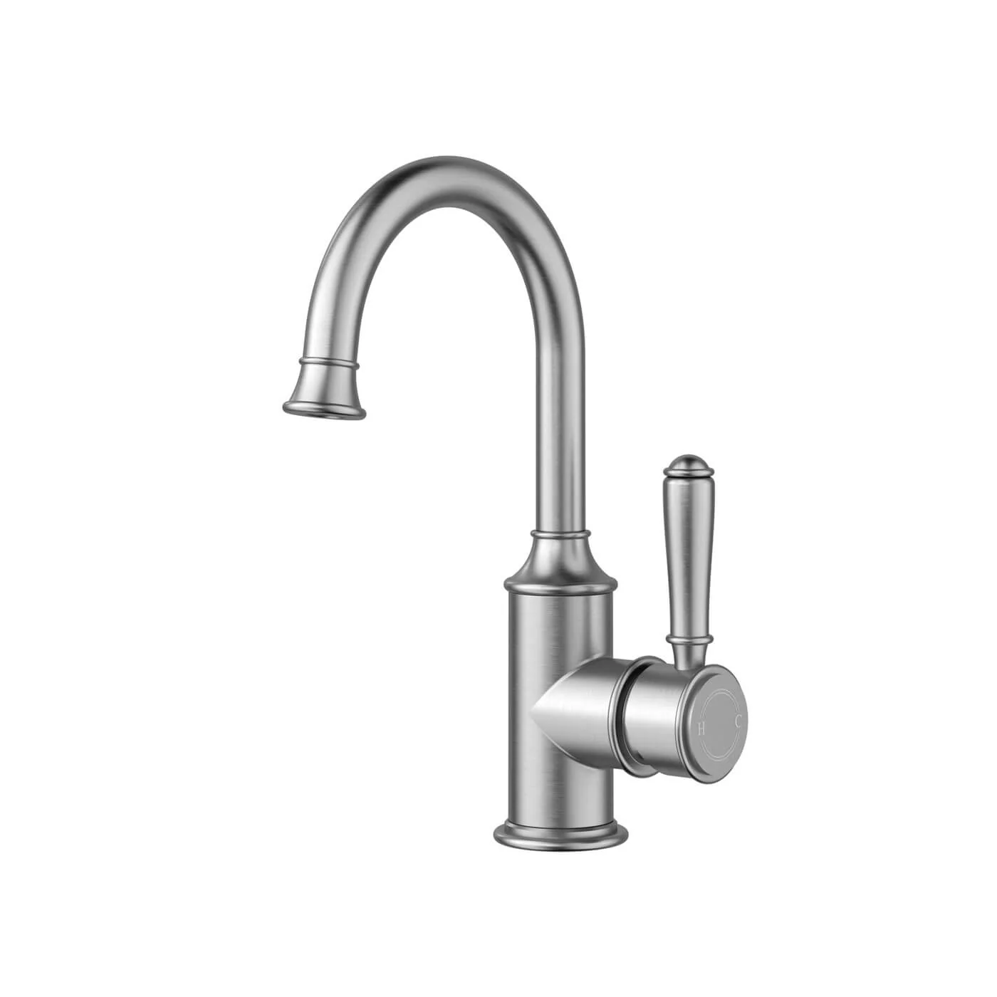 Clasico Gooseneck Brass Handle Basin Mixer - Image 4