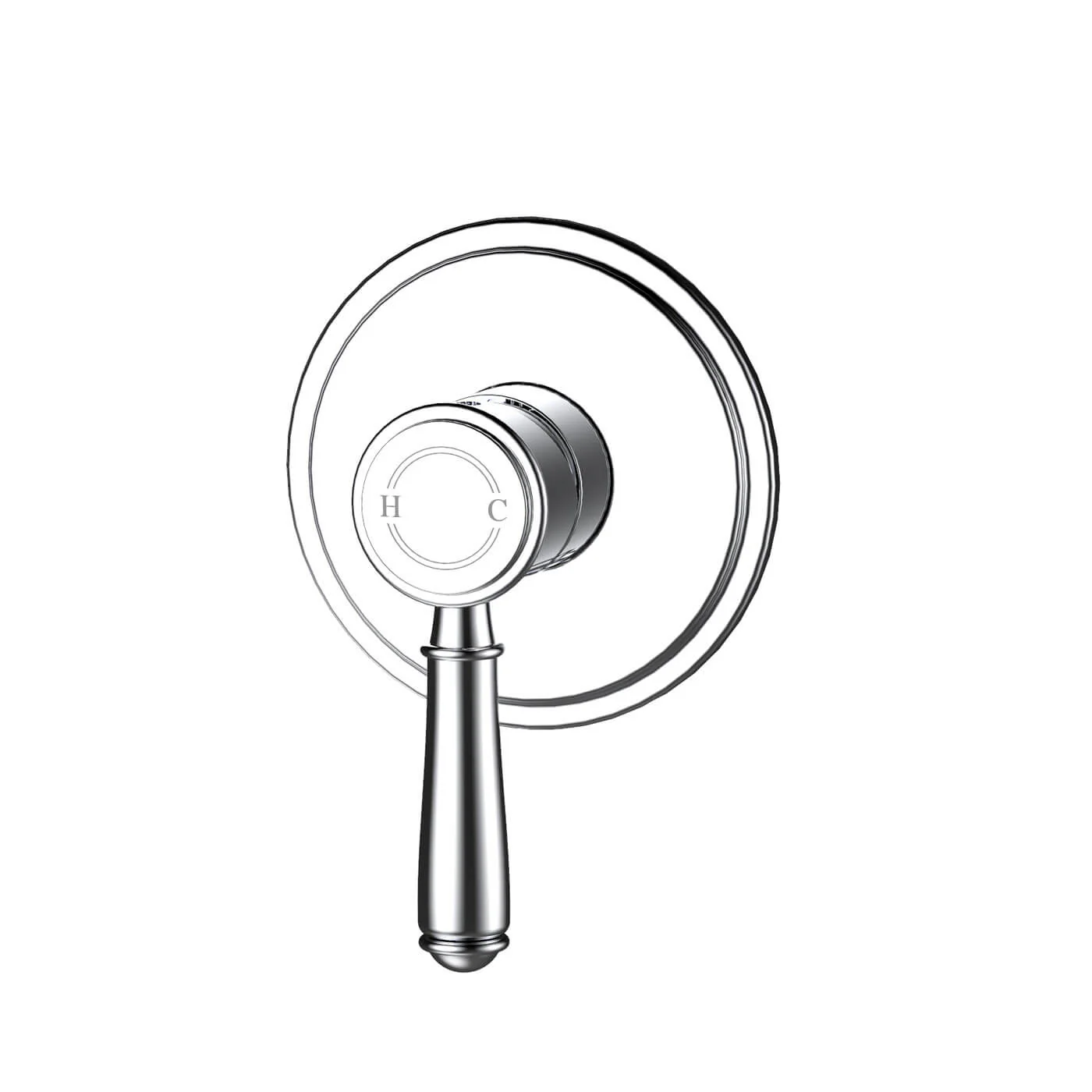 Clasico Heritage Brass Handle Wall Mixer - Image 4