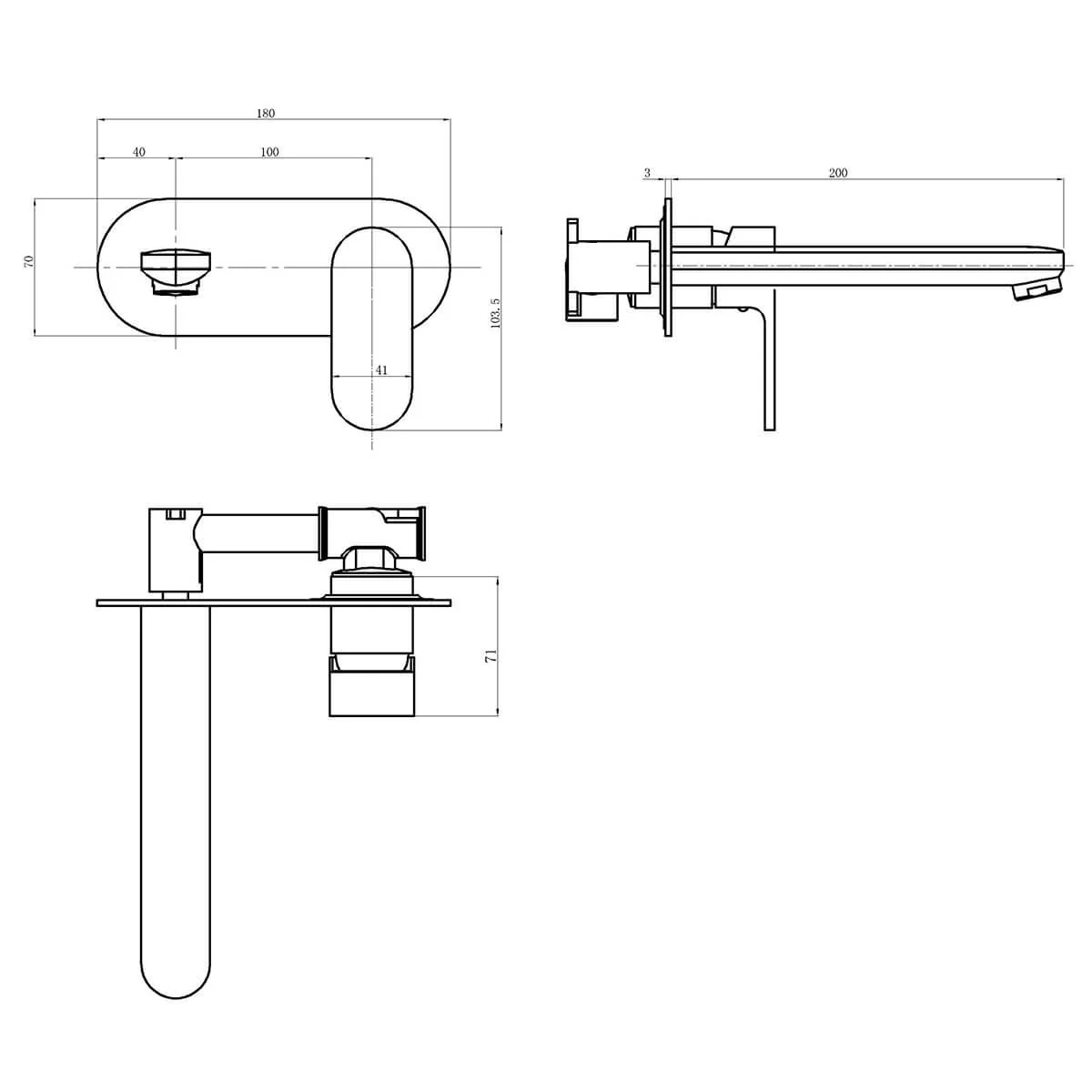 Cleo Curved Wall Mixer and Spout Set - Image 4