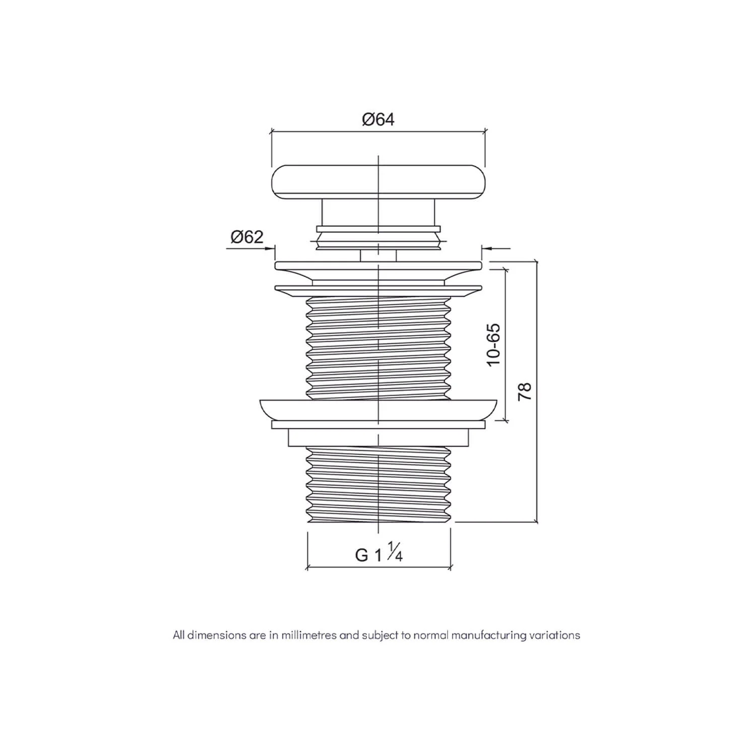 Concrete Cap Basin Pop Up Waste 32mm - Image 8