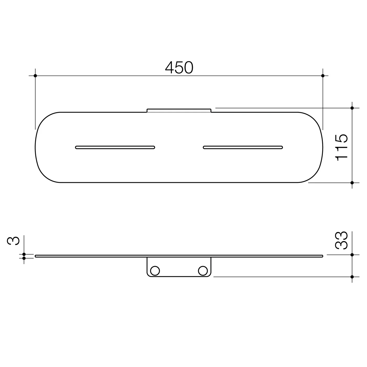 Contura II Bathroom Wall Shelf 450mm - Image 6