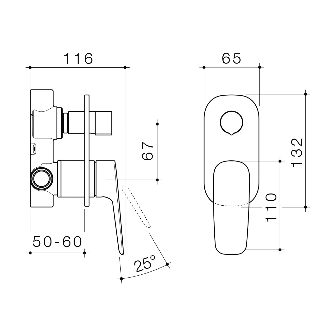 Contura II Diverter Wall Mixer - Image 6