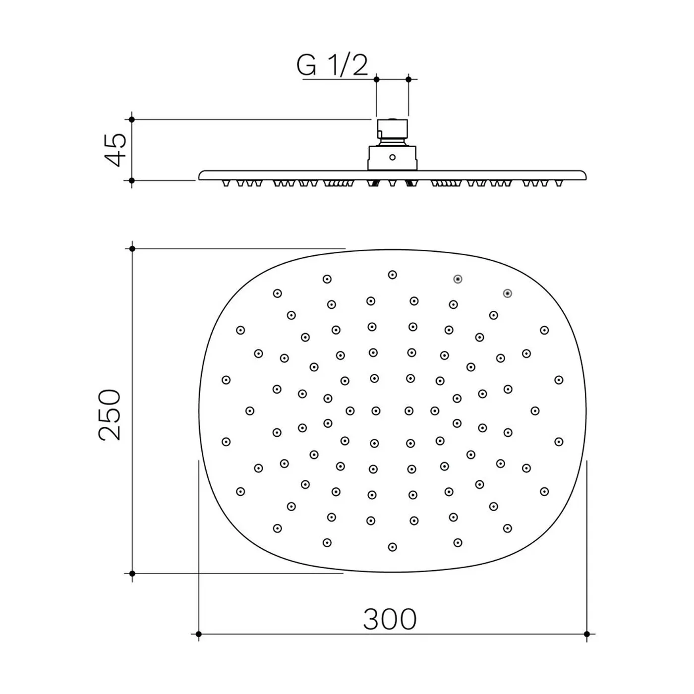 Contura II Oval Shower Head 300x250mm - Image 6