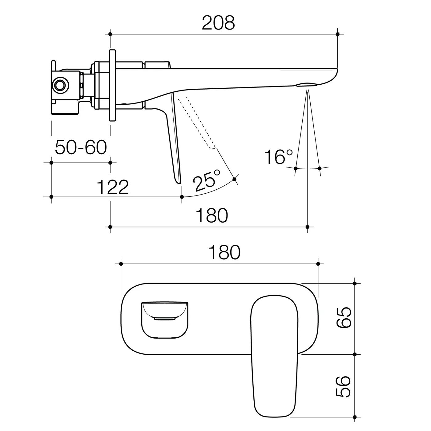 Contura II Round Wall Mixer Spout Set - Image 6