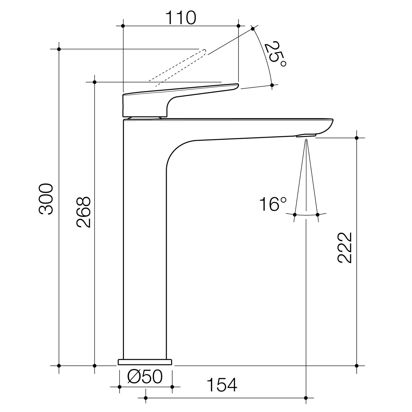 Contura II Tall Basin Mixer - Image 6