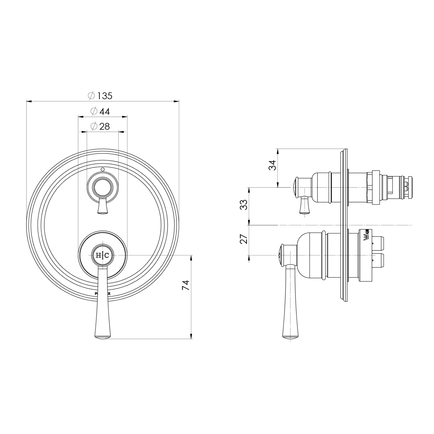Cromford SwitchMix Diverter Wall Mixer - Image 5