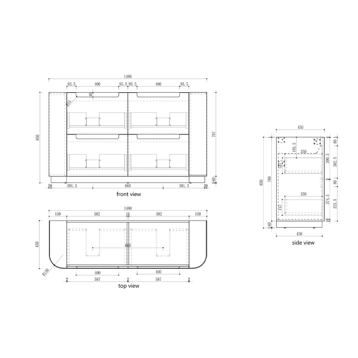 Curva Fluted Floor Mounted Vanity - Image 10