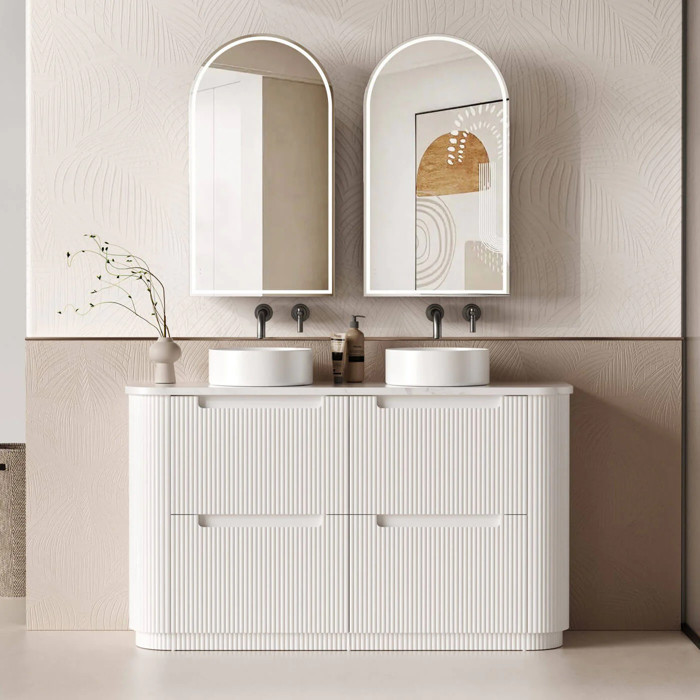 Curva Fluted Floor Mounted Vanity - Image 4